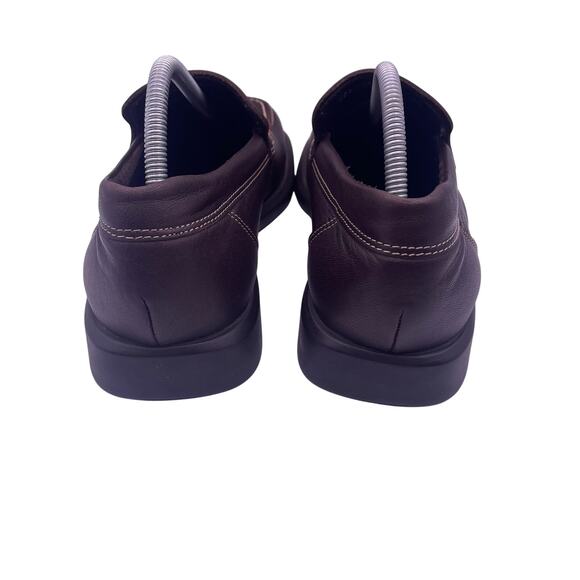 ECCO Brown Leather Loafers Slip On Comfort Dress Casual Mens 7.5 - Picture 4 of 8